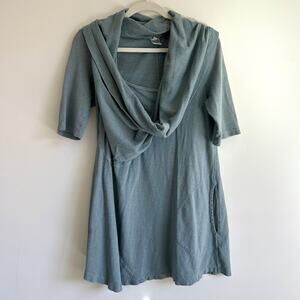 Prairie Underground Your Orbit Dress XS Cowl Neck Hemp Cotton Pockets